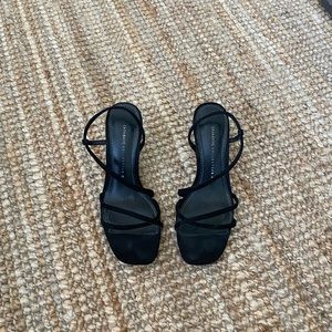 Black Strappy Kitten Heels